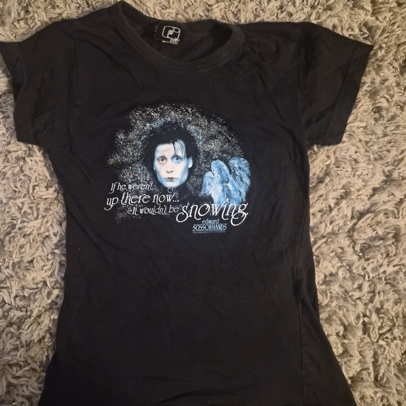 Ripple Junction Tops - Edward Scissor Hands Ripple Junction Black Graphic Tee